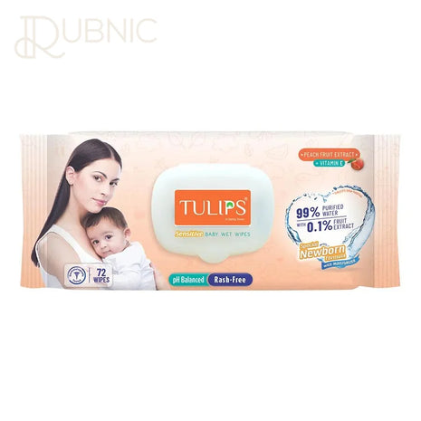 Tulips Sensitive Baby Wet Wipes 99% Purified Water Rash Free