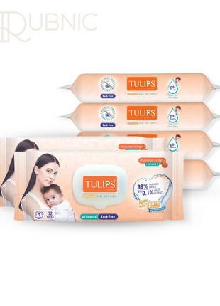 Tulips Sensitive Baby Wet Wipes 99% Purified Water Rash Free