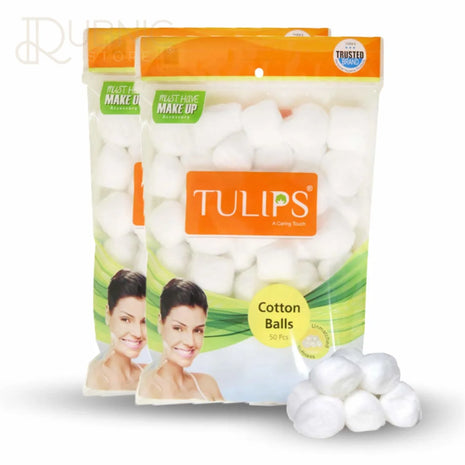 Tulips White Cotton Balls 50S Pack of 2 - MAKEUP REMOVER