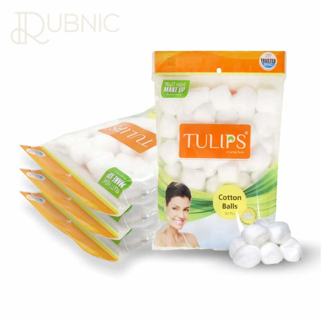 Tulips White Cotton Balls 50S Pack of 4 - MAKEUP REMOVER