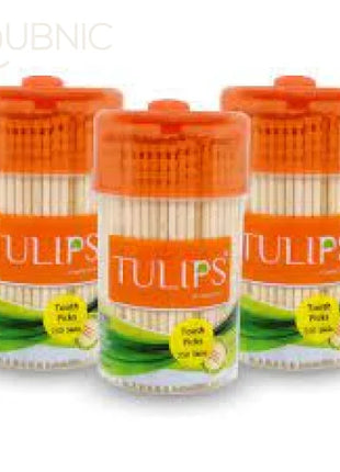 Tulips Wooden Toothpicks 250 Sticks PACK OF 3 - TOOTHPICK