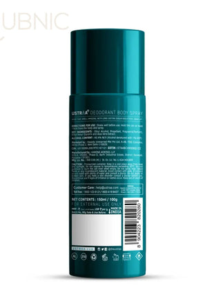 USTRAA AQUA Deodorant Body Spray 150 ml+Blue Deodorant Roll