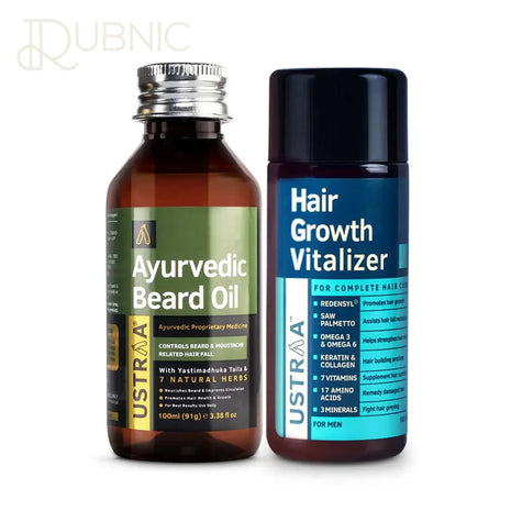 USTRAA Ayurvedic Beard Oil & Hair Growth Vitalizer - Beard &