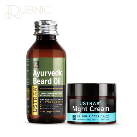 USTRAA Ayurvedic Beard Oil & Night Cream - Beard & Hair