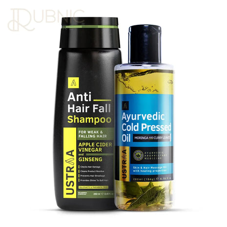 USTRAA Ayurvedic Cold Pressed Oil & Anti Hair Fall Shampoo -