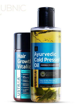 Ayurvedic Cold Pressed Oil & Hair Growth Vitalizer Combo -