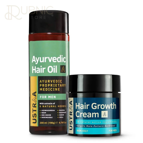 USTRAA Ayurvedic Hair Oil 200 ML & Hair Growth Cream - HAIR