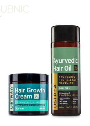 USTRAA Ayurvedic Hair Oil 200 ML & Hair Growth Cream - HAIR