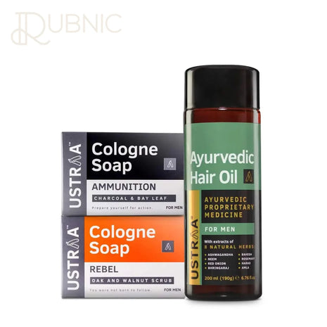 USTRAA Ayurvedic Hair Oil & Cologne Soaps- Rebel &