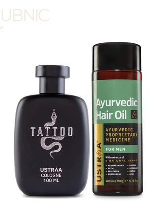 USTRAA Ayurvedic Hair Oil & Cologne- Tattoo - HAIR OIL