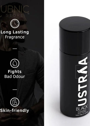 USTRAA BLACK Deodorant Body Spray 150 ml - BODY SPRAY