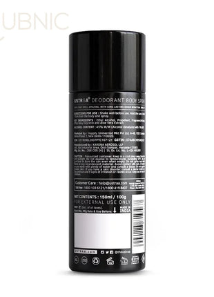 USTRAA Black Deodorant Body Spray 150 ml & Hair Growth