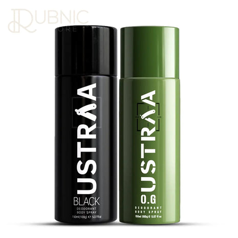 USTRAA BLACK Deodorant Body Spray 150 ml+O.G Deodorant Body