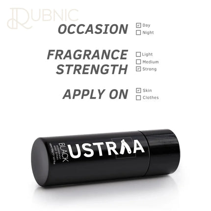 USTRAA BLACK Deodorant Body Spray 150 ml+O.G Deodorant Body