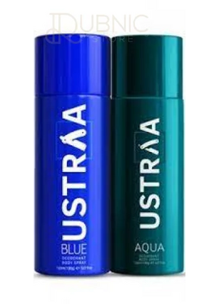 USTRAA BLUE Deodorant Body Spray 150 ml+AQUA Deodorant Body