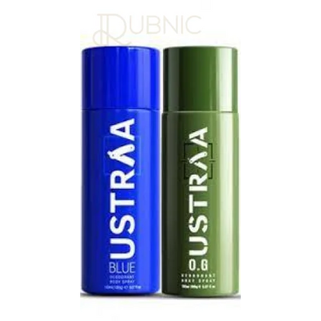 USTRAA BLUE Deodorant Body Spray 150 ml+O.G Deodorant Body