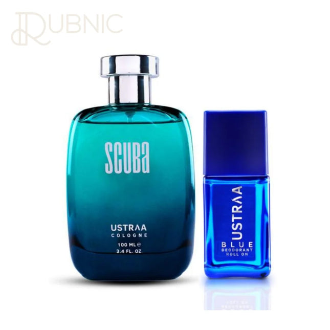 USTRAA Cologne Scuba 100 ml Perfume+Blue Deodorant Roll
