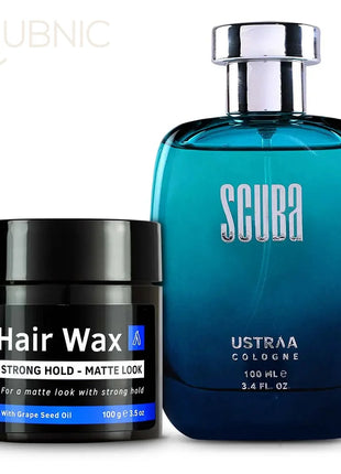 USTRAA Cologne Scuba & Hair Wax Matte look (Strong Hold) -