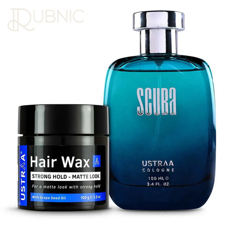 USTRAA Cologne Scuba & Hair Wax Matte look (Strong Hold) -