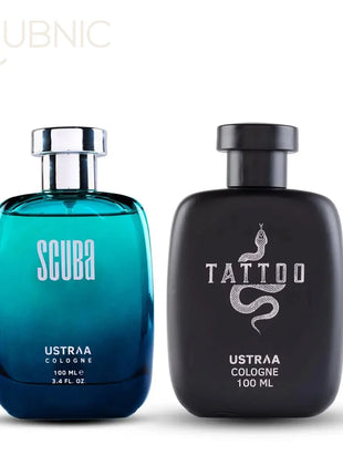 USTRAA cologne Scuba & Tattoo Perfume for Men 100ml+100ml -