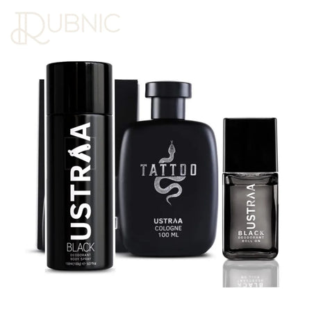 USTRAA Cologne Tattoo 100 ml Perfume for Men+BLACK Deodorant