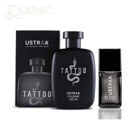 USTRAA Cologne Tattoo 100 ml Perfume+Black Deodorant Roll