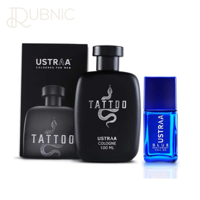 USTRAA Cologne Tattoo 100 ml Perfume+Blue Deodorant Roll