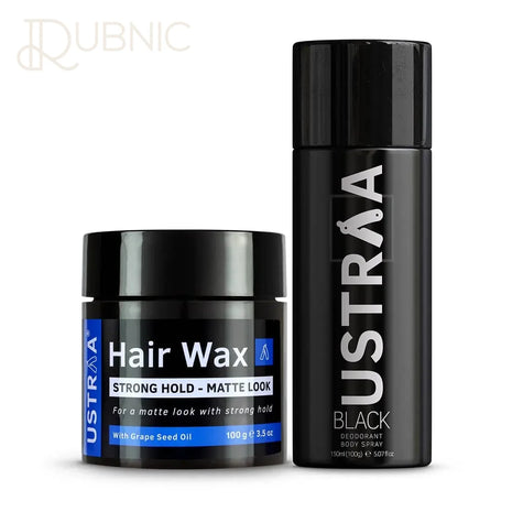 USTRAA Deodorant Black & Hair Wax Matte Look - hair wax