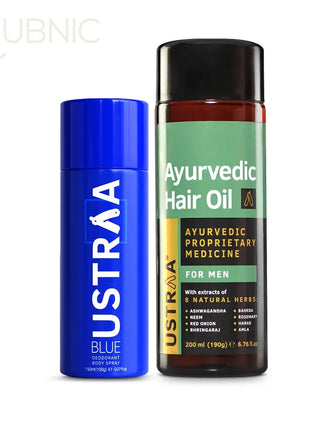 USTRAA Deodorant Blue & Ayurvedic Hair Oil - HAIR OIL