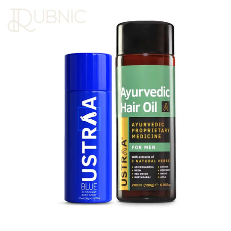 USTRAA Deodorant Blue & Ayurvedic Hair Oil - HAIR OIL