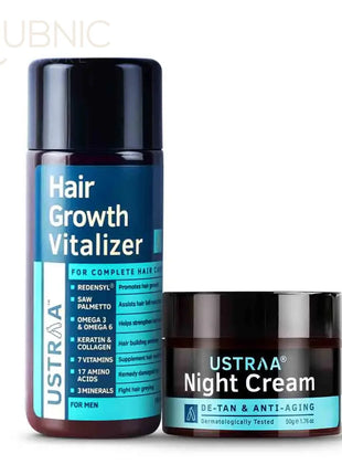 USTRAA Hair Growth Vitalizer and Night Cream- De-Tan &