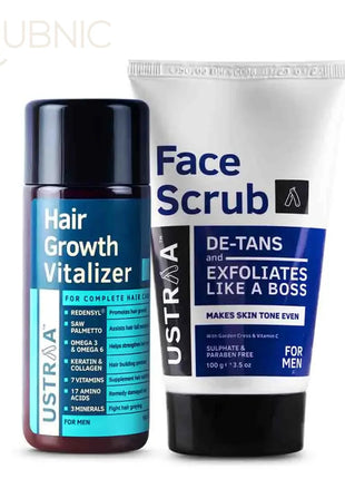 USTRAA Hair Growth Vitalizer & Face Scrub De- Tan - HAIR