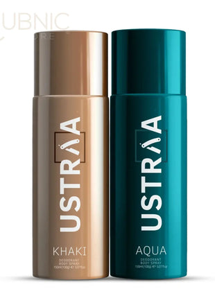 USTRAA Khaki & Aqua Deodorants Body Spray Combo - BODY SPRAY