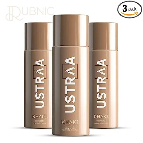 USTRAA KHAKI Deodorant Body Spray 150 ml Pack of 3 - BODY