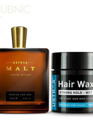 USTRAA Malt - Perfume for Men & Hair Wax-Strong Hold-Wet