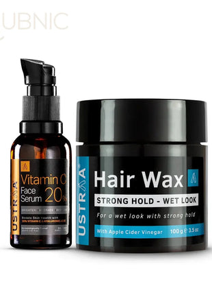 USTRAA Vitamin C Face Serum & Hair Wax Strong Hold - Wet