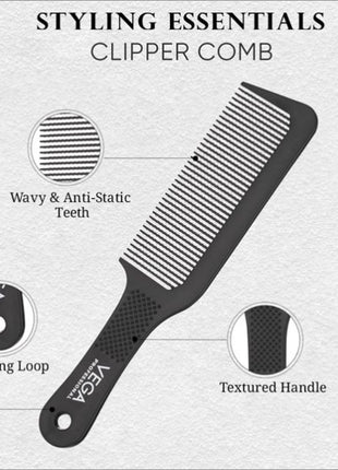 VEGA PROFESSIONAL CLIPPER COMB - BLACK - VPPCC-02 - Comb