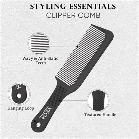 VEGA PROFESSIONAL CLIPPER COMB - BLACK - VPPCC-02 - Comb