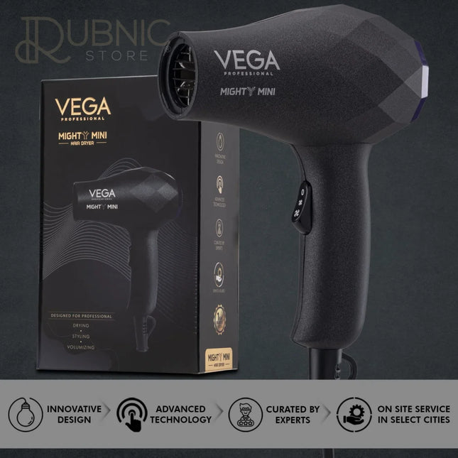 VEGA Professional Mighty Mini Hair Dryer Black (VPVHD-05) -