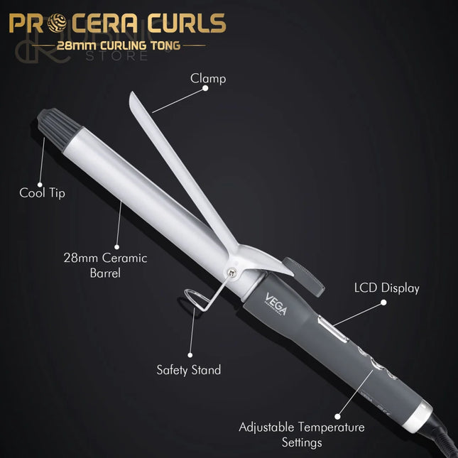 VEGA Professional Pro Cera Curls 28mm Barrel Hair Curler