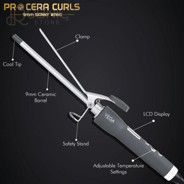 VEGA Professional Pro Cera Curls 9mm Barrel Skinny Hair