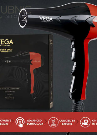 VEGA Professional Pro Dry Hair Dryer Red (VPVHD-07) - HAIR