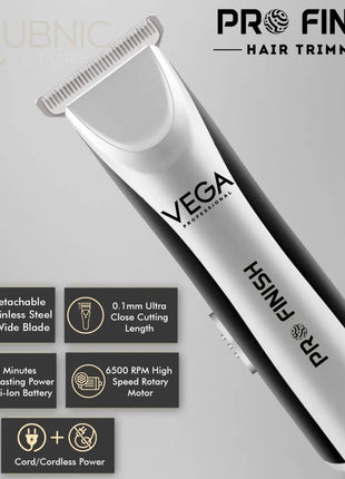 VEGA PROFESSIONAL Pro Finish Hair Trimmer VPVHT-06 Silver -