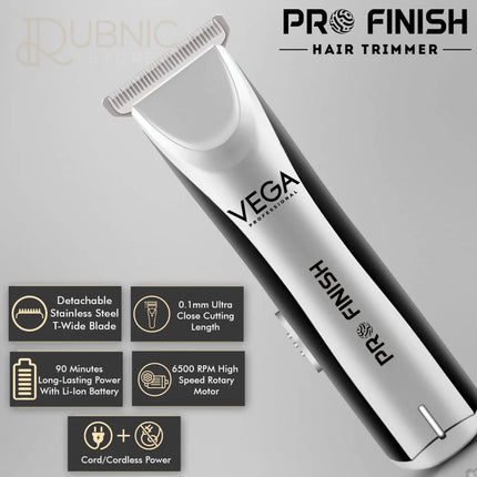 VEGA PROFESSIONAL Pro Finish Hair Trimmer VPVHT-06 Silver -