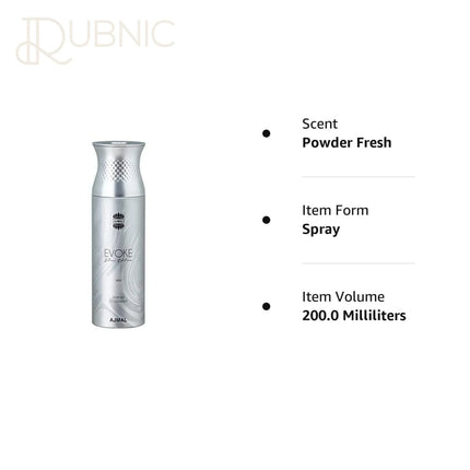 Ajmal Evoke Silver Edition Perfume Deodorant 200ml - BODY