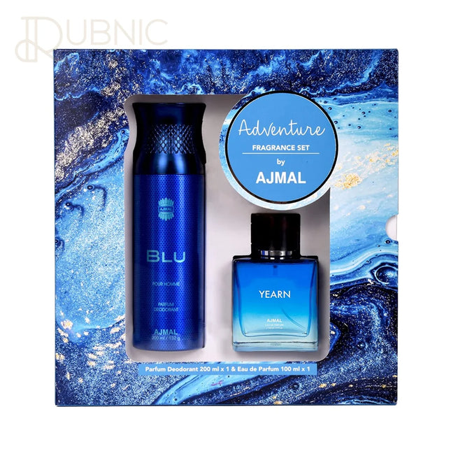 Ajmal Gift Set of Yearn EDP 100ML & Blu Deodrants 200 ML for