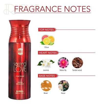 Ajmal Sacred Love Perfume Deodorant 200ml - BODY SPRAY
