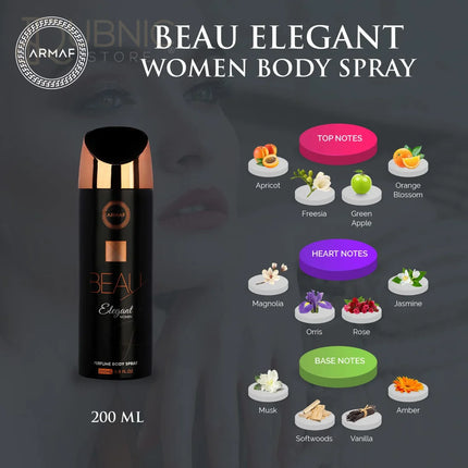 ARMAF Beau Elegant Perfume Body Spray 200 ml - BODY SPRAY