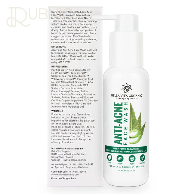 Bella Vita Organic Anti Acne Face Wash 100 Ml - face wash