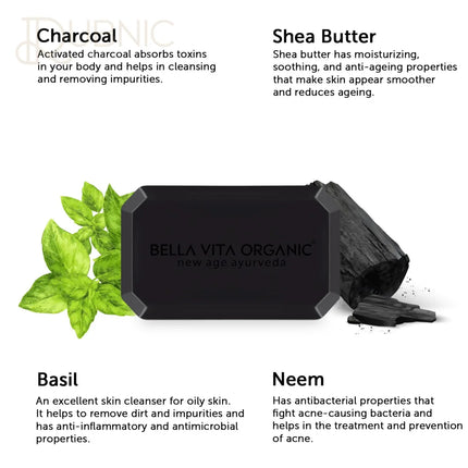 Bella Vita Organic CoalWave Body Wash Bar 150gm - BATH SHOP